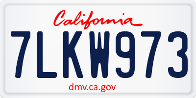 CA license plate 7LKW973