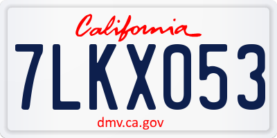 CA license plate 7LKX053