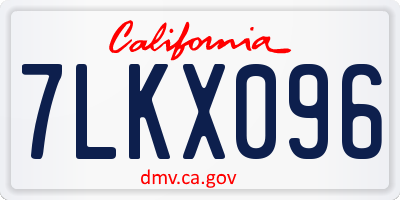 CA license plate 7LKX096