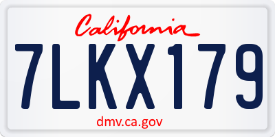 CA license plate 7LKX179
