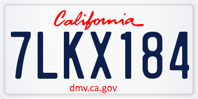 CA license plate 7LKX184