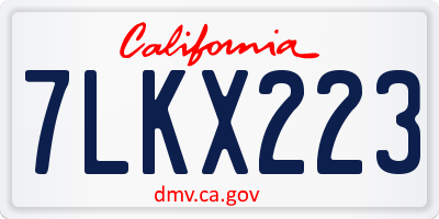 CA license plate 7LKX223
