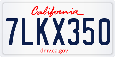 CA license plate 7LKX350
