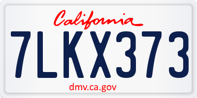 CA license plate 7LKX373