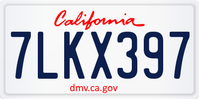CA license plate 7LKX397