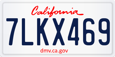 CA license plate 7LKX469