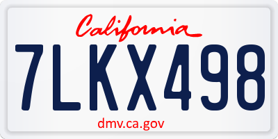 CA license plate 7LKX498