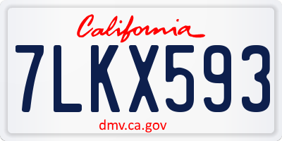 CA license plate 7LKX593
