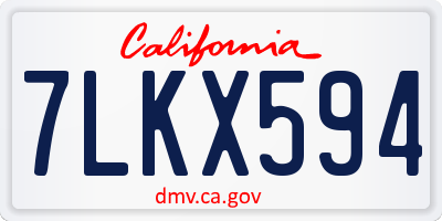 CA license plate 7LKX594