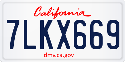 CA license plate 7LKX669