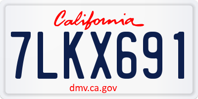 CA license plate 7LKX691