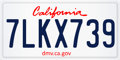 CA license plate 7LKX739