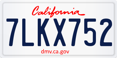 CA license plate 7LKX752
