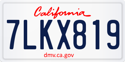 CA license plate 7LKX819