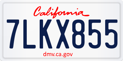 CA license plate 7LKX855