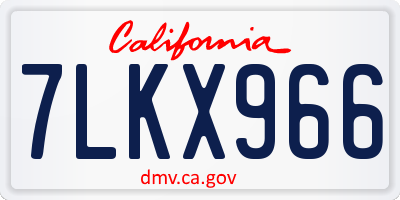 CA license plate 7LKX966