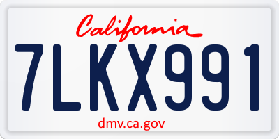 CA license plate 7LKX991