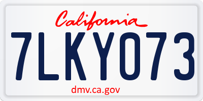 CA license plate 7LKY073