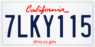CA license plate 7LKY115