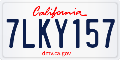 CA license plate 7LKY157