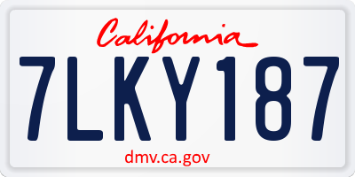 CA license plate 7LKY187