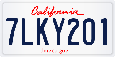 CA license plate 7LKY201