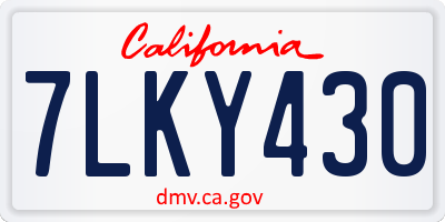 CA license plate 7LKY430