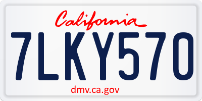 CA license plate 7LKY570
