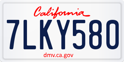 CA license plate 7LKY580