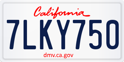 CA license plate 7LKY750