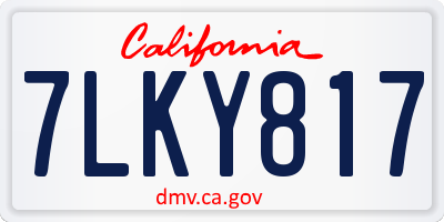 CA license plate 7LKY817