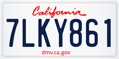 CA license plate 7LKY861