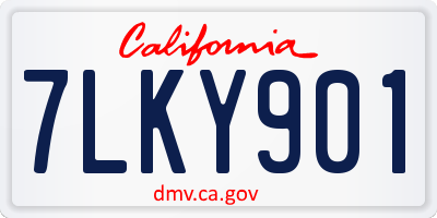 CA license plate 7LKY901