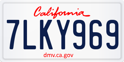 CA license plate 7LKY969