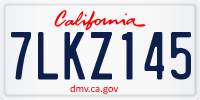 CA license plate 7LKZ145