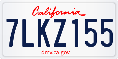 CA license plate 7LKZ155