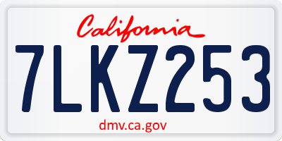 CA license plate 7LKZ253