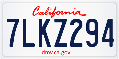 CA license plate 7LKZ294