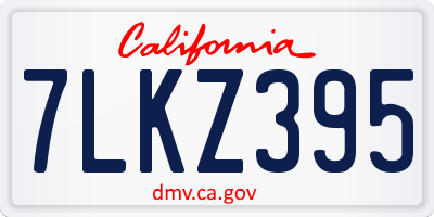 CA license plate 7LKZ395