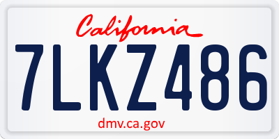 CA license plate 7LKZ486