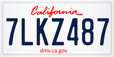 CA license plate 7LKZ487
