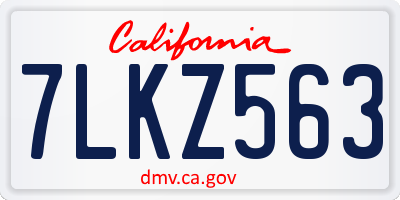 CA license plate 7LKZ563