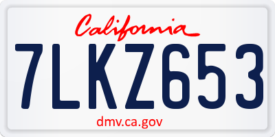 CA license plate 7LKZ653