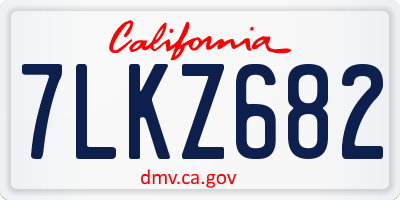 CA license plate 7LKZ682