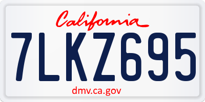 CA license plate 7LKZ695