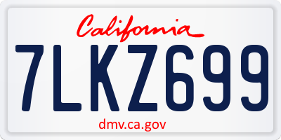 CA license plate 7LKZ699