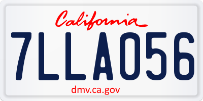CA license plate 7LLA056
