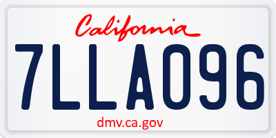 CA license plate 7LLA096