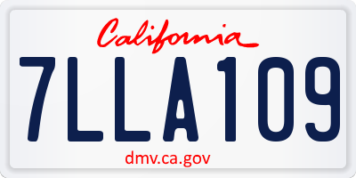 CA license plate 7LLA109