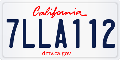 CA license plate 7LLA112